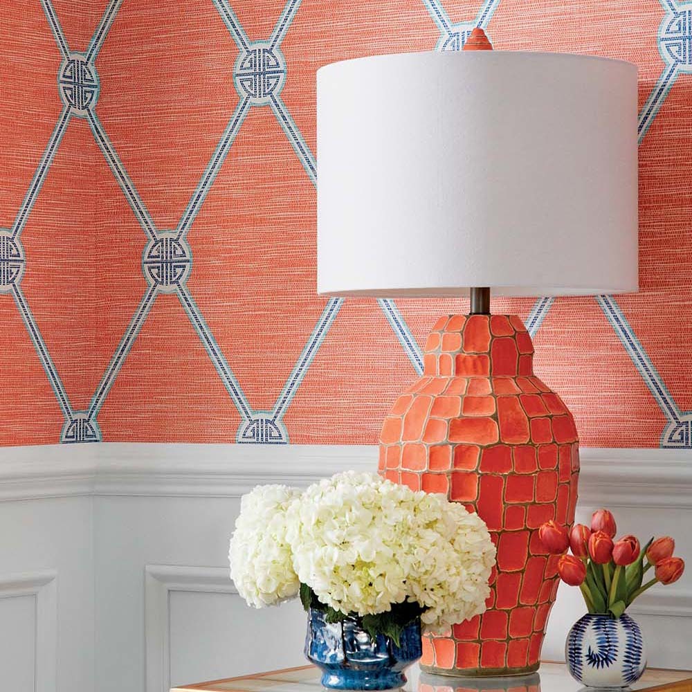Turnberry Trellis-Behang-Tapete-Thibaut-Selected Wallpapers