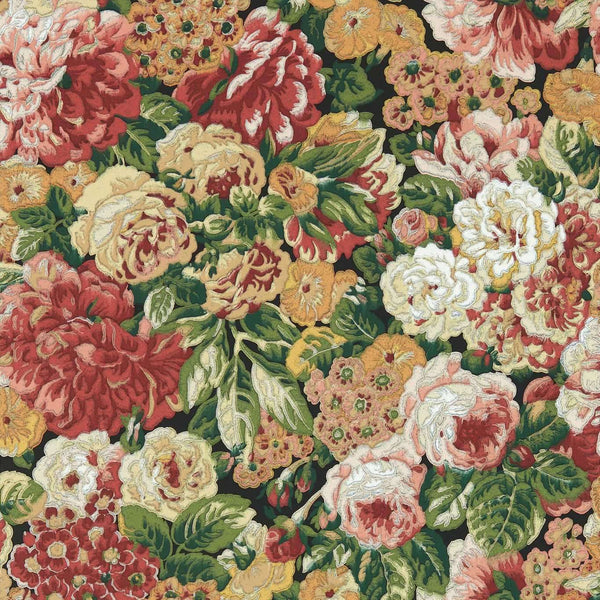 Very Rose and Peony-wallpaper-Sanderson-Red/Devon Green-217028-Selected Wallpapers