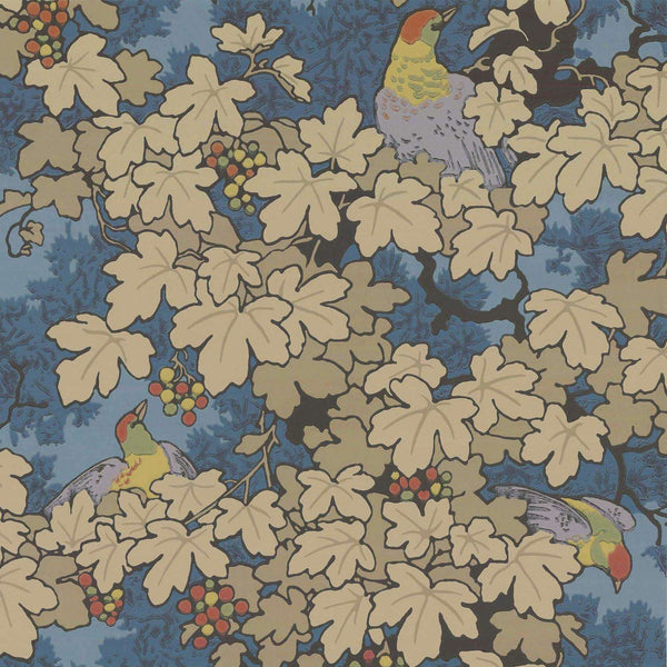 Vine-behang-Little Greene-Blue-Rol-0247VIBLEUZ-Selected Wallpapers