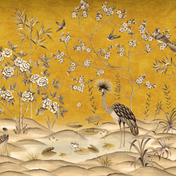 Waterfront-Behang-Presence-Gold-Silk Vinyl-PS104/05-Selected Wallpapers