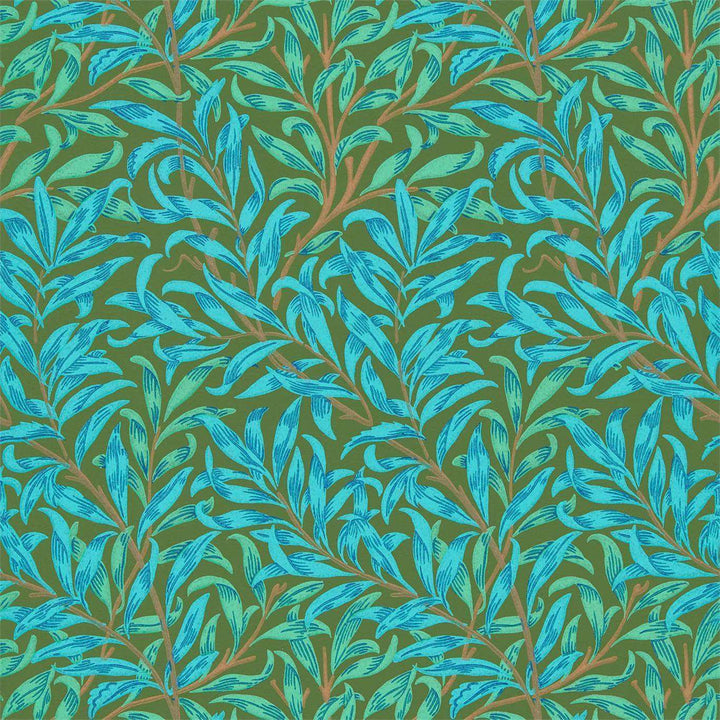 Willow Bough-behang-Tapete-Morris & Co-Olive/Turquoise-Rol-216952-Selected Wallpapers