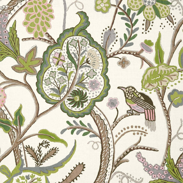 Windsor-Wallpaper-Thibaut-Brown and Green-Roll-T14306-Selected Wallpapers
