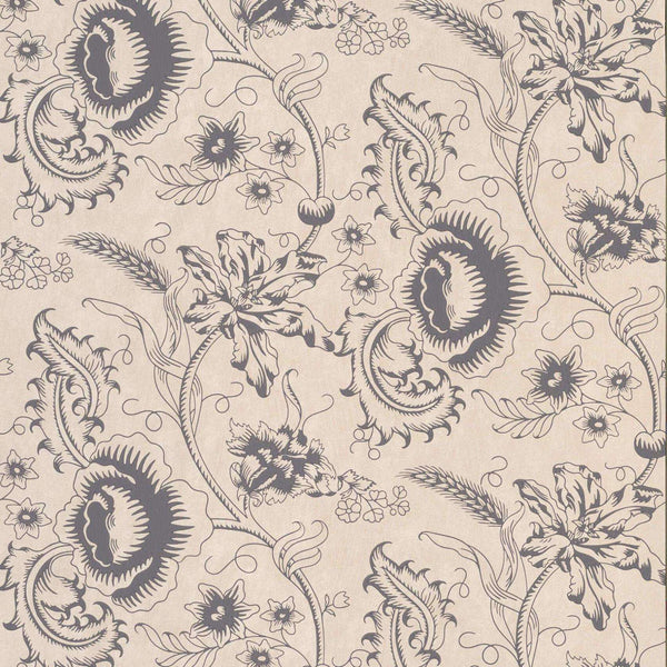 Woodblock Mono-behang-Little Greene-Knightsbridge-Rol-0291WOKNIGH-Selected Wallpapers