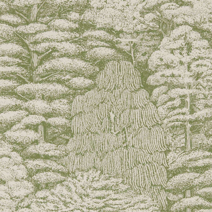 Woodland Toile-behang-Tapete-Sanderson-Cream/Green-Rol-215720-Selected Wallpapers
