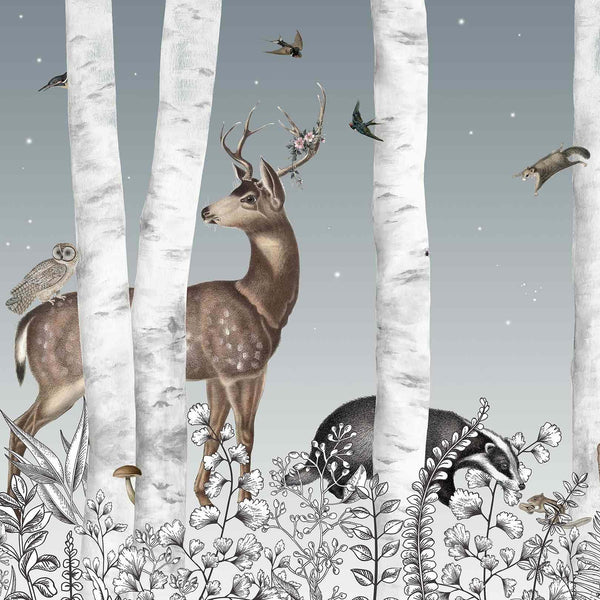 Woody Chestnut-behang-Les Dominotiers-Midnight-Non Woven 70 cm-DOM303/1-Selected Wallpapers