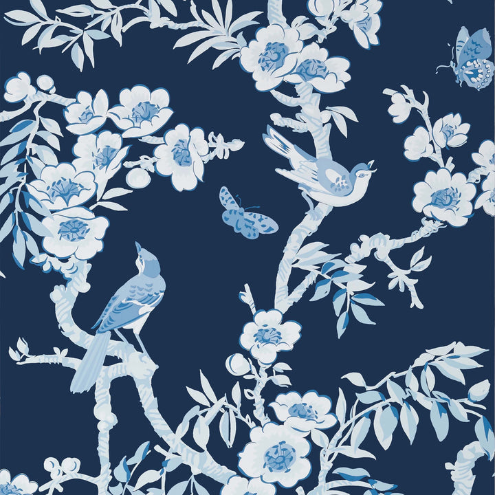 Yukio-Behang-Tapete-Thibaut-Navy and White-Rol-T20844-Selected Wallpapers