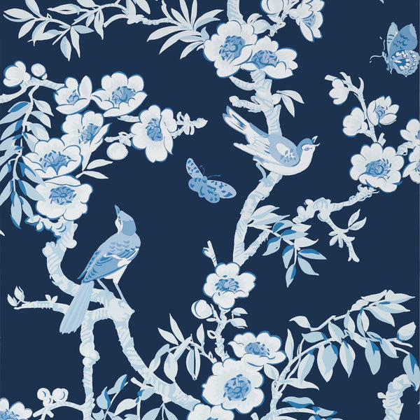 Yukio-Behang-Thibaut-Navy and White-Rol-T20844-Selected Wallpapers