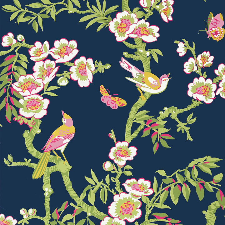 Yukio-Behang-Tapete-Thibaut-Navy and Pink-Rol-T20846-Selected Wallpapers
